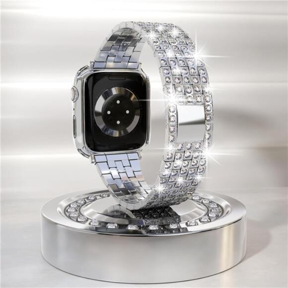 Compatible for Apple Watch Band 40mm Series 6/5/4/SE, Diamond Rhinestone Case - Picture 4 of 7